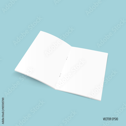 Bifold white template paper. Vector illustration