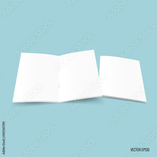 Bifold white template paper. Vector illustration