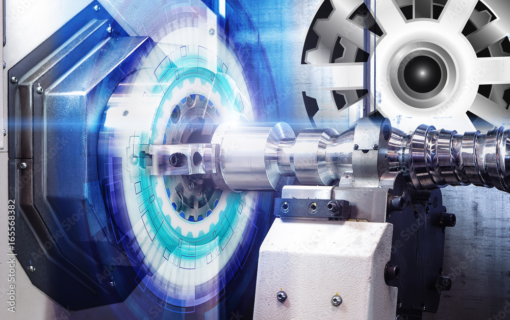 machine control panel CNC with with numerical control covered illustration gear wheel, Hi-tech digital technology industry and engineering machine control panel CNC with with numerical control covered illustration gear wheel, Hi-tech digital technology industry and engineering