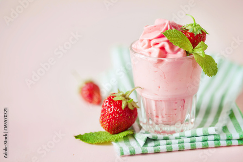 Soft homemade whipped berry ice cream