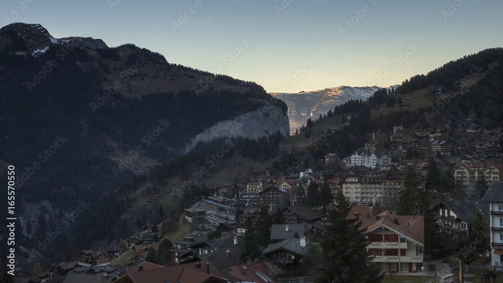 Beautiful famous valley village lauterbrunnen