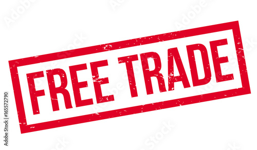 Free Trade rubber stamp. Grunge design with dust scratches. Effects can be easily removed for a clean, crisp look. Color is easily changed.
