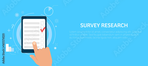 Survey research. Make a choice on the tablet