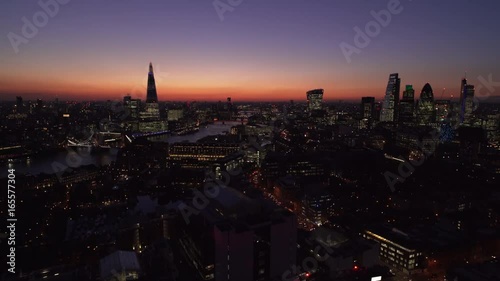 London at Dusk Aerial 2