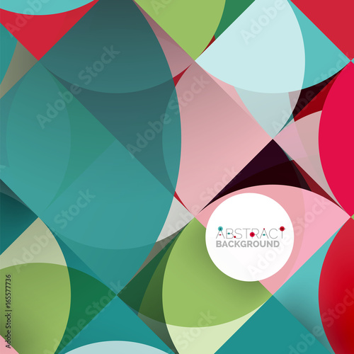 Cut paper circles, mosaic mix geometric pattern design photo