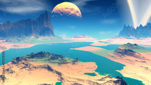 Fantasy alien planet. 3D rendering