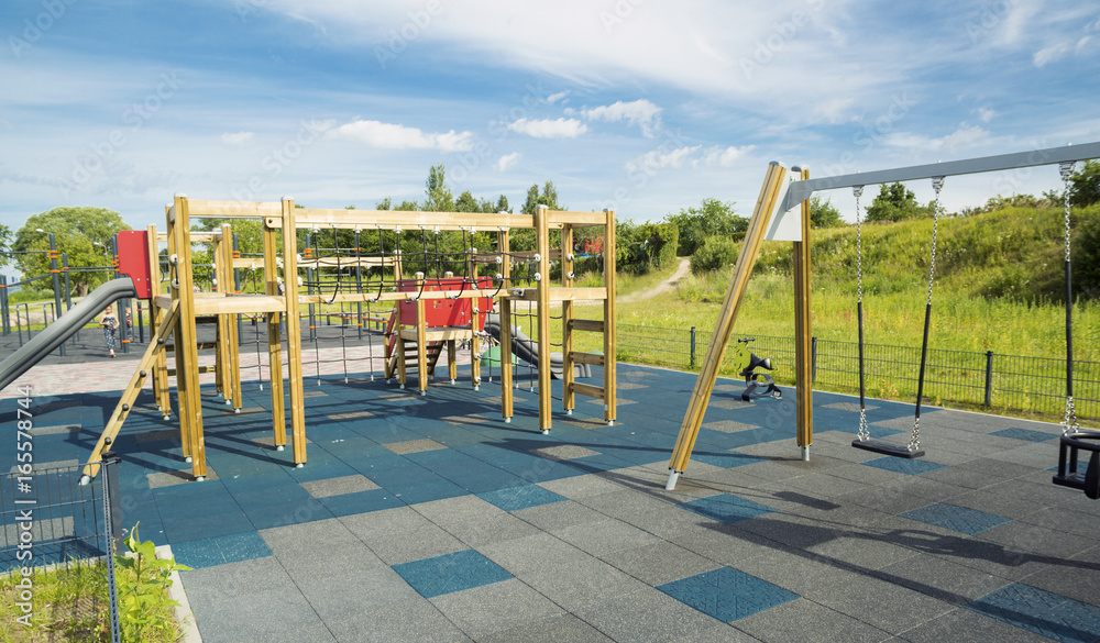 Fototapeta premium Colorful playground in the park.