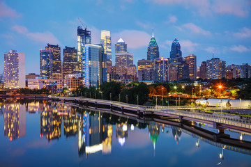 Philadelphia skyline at night