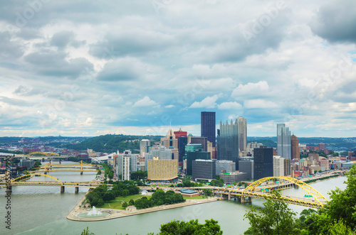 Obraz na płótnie Pittsburgh cityscape with the Ohio river w salonie