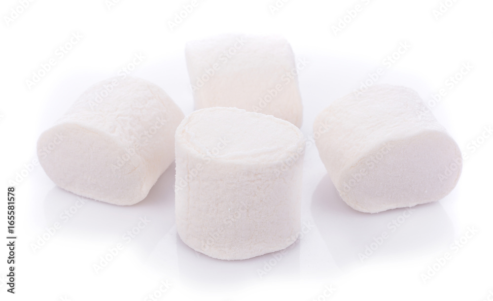 marshmallows on white background marshmallows on white background