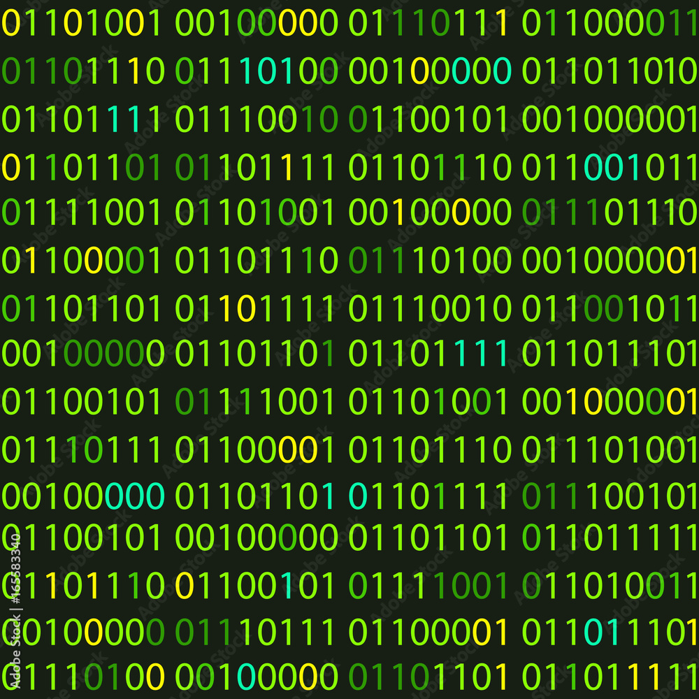 Binary code vector seamless pattern. Zero one computer code background Binary code vector seamless pattern. Zero one computer code background