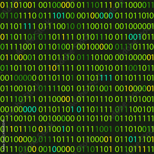 Binary code vector seamless pattern. Zero one computer code background