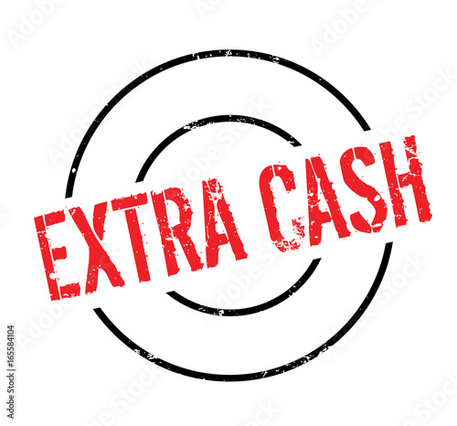 Extra Cash rubber stamp. Grunge design with dust scratches. Effects can be easily removed for a clean, crisp look. Color is easily changed.