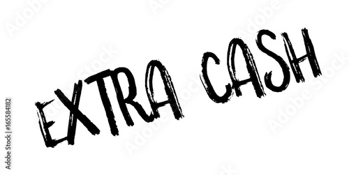 Extra Cash rubber stamp. Grunge design with dust scratches. Effects can be easily removed for a clean, crisp look. Color is easily changed.