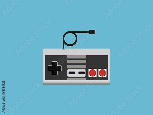 Vintage white gamepad. Game controller icon.