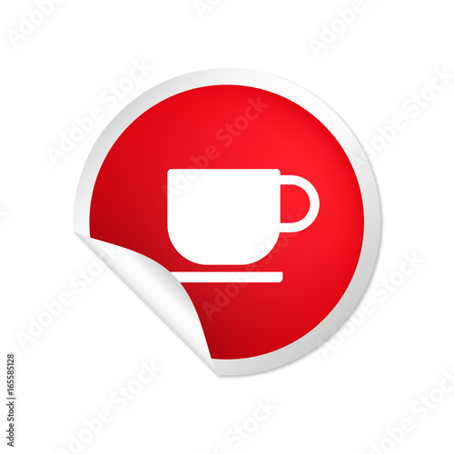 runder Sticker rot Kaffeetasse