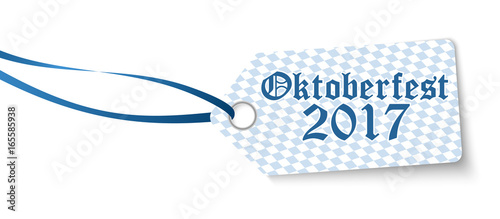 hangtag with text Willkommen zum Oktoberfest 2017