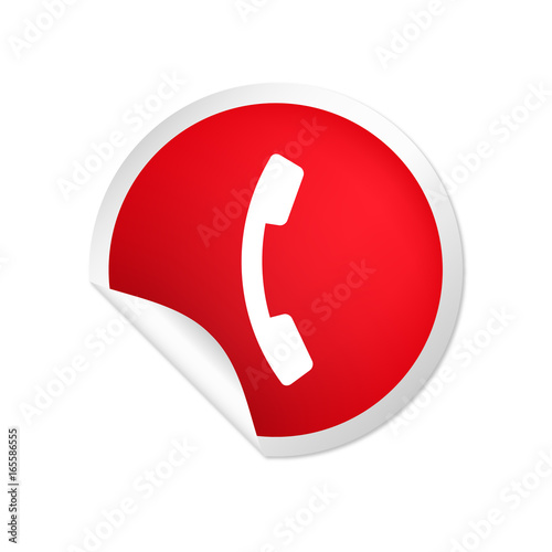 runder Sticker rot Telefon
