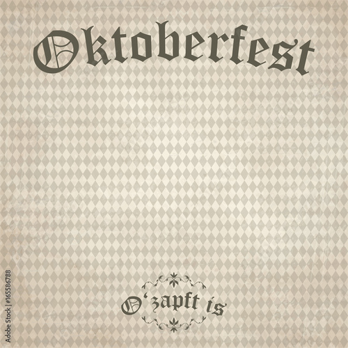 vintage background with checkered pattern for Oktoberfest 2017