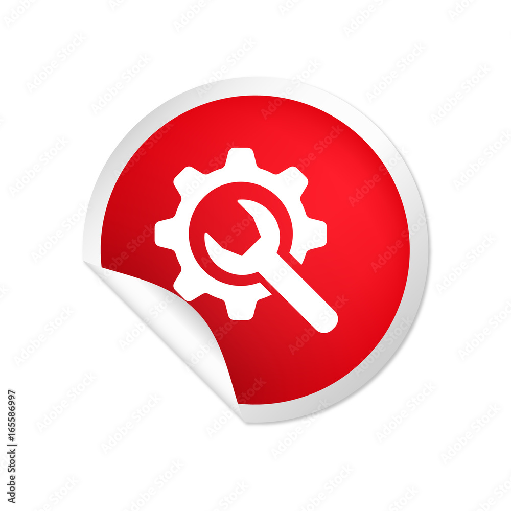 runder Sticker rot Systemeinstellungen runder Sticker rot Systemeinstellungen