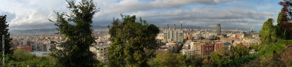 Blick vom Montjuïc auf Barcelona Katalonien Spanien Blick vom Montjuïc auf Barcelona Katalonien Spanien