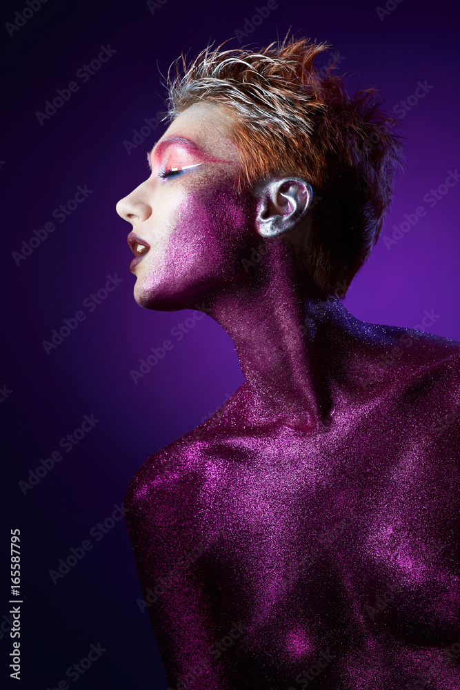 Beautiful girl in glamorous style.