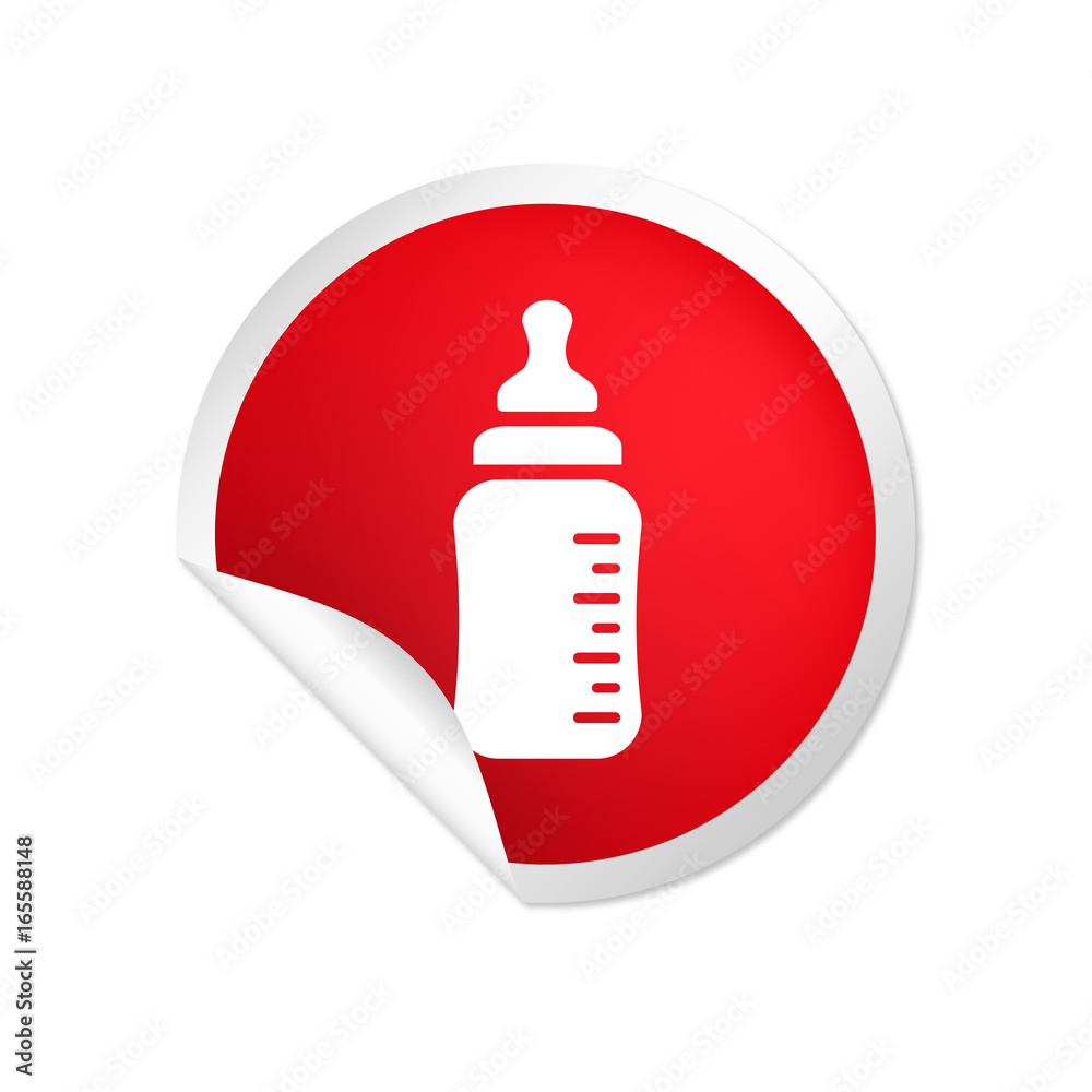 runder Sticker rot Babyflasche runder Sticker rot Babyflasche