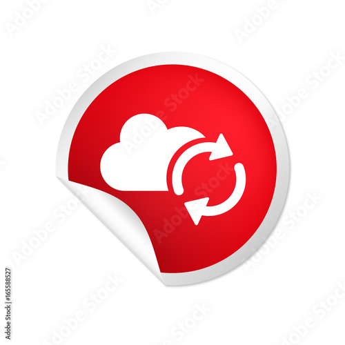 runder Sticker rot Wolke Synchronisation