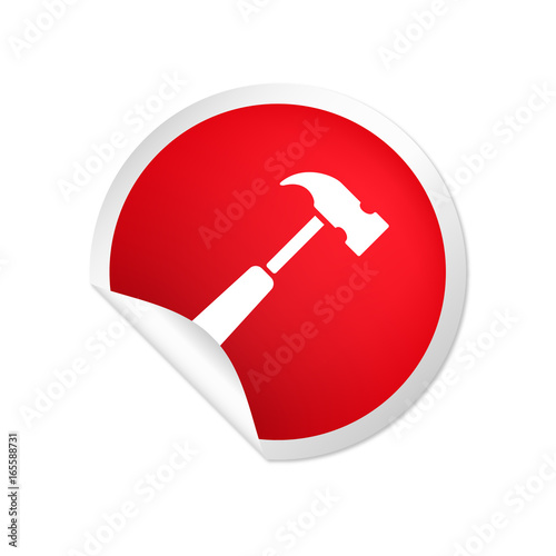 runder Sticker rot Hammer