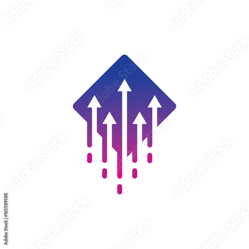 Abstract square arrow business logo vector image