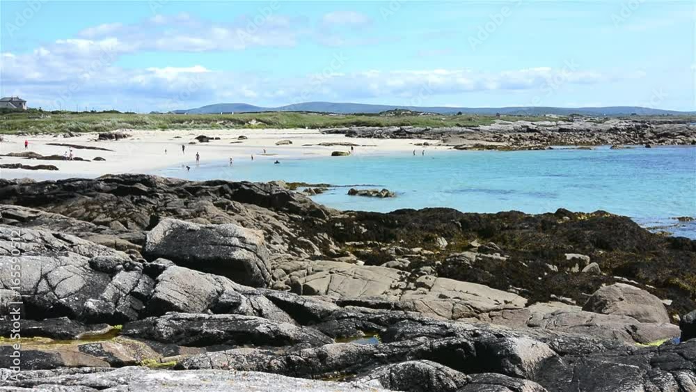 Landascapes of Ireland. White sand of roundstone, Connemara in Galway county Landascapes of Ireland. White sand of roundstone, Connemara in Galway county