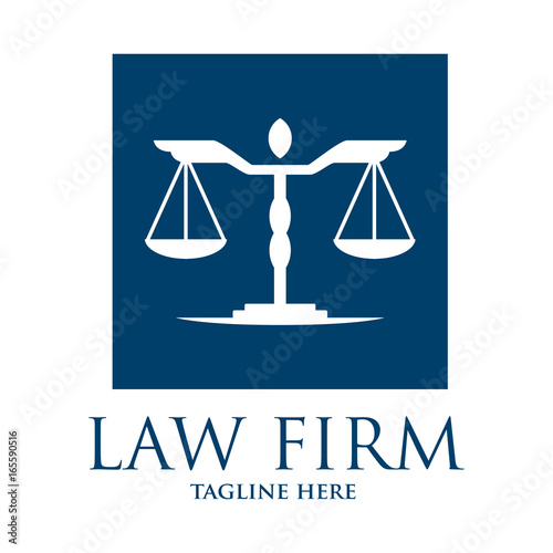 Square Law and Attorney in scale of justice logo