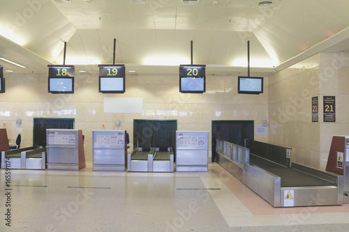 Luggage check-in counters at an airport