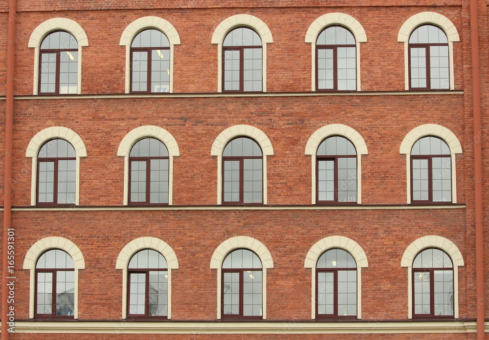 Facade house with windows Facade house with windows