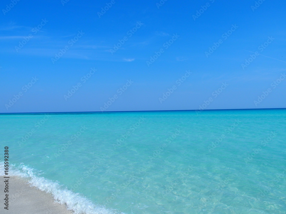 Sandy beach at Caribbean Sea in Varadero city in Cuba Sandy beach at Caribbean Sea in Varadero city in Cuba