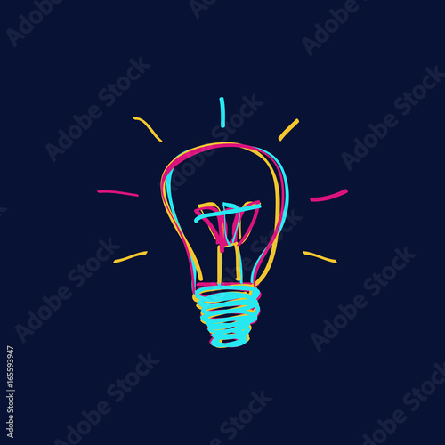 Lightbulb, creative draw, idea