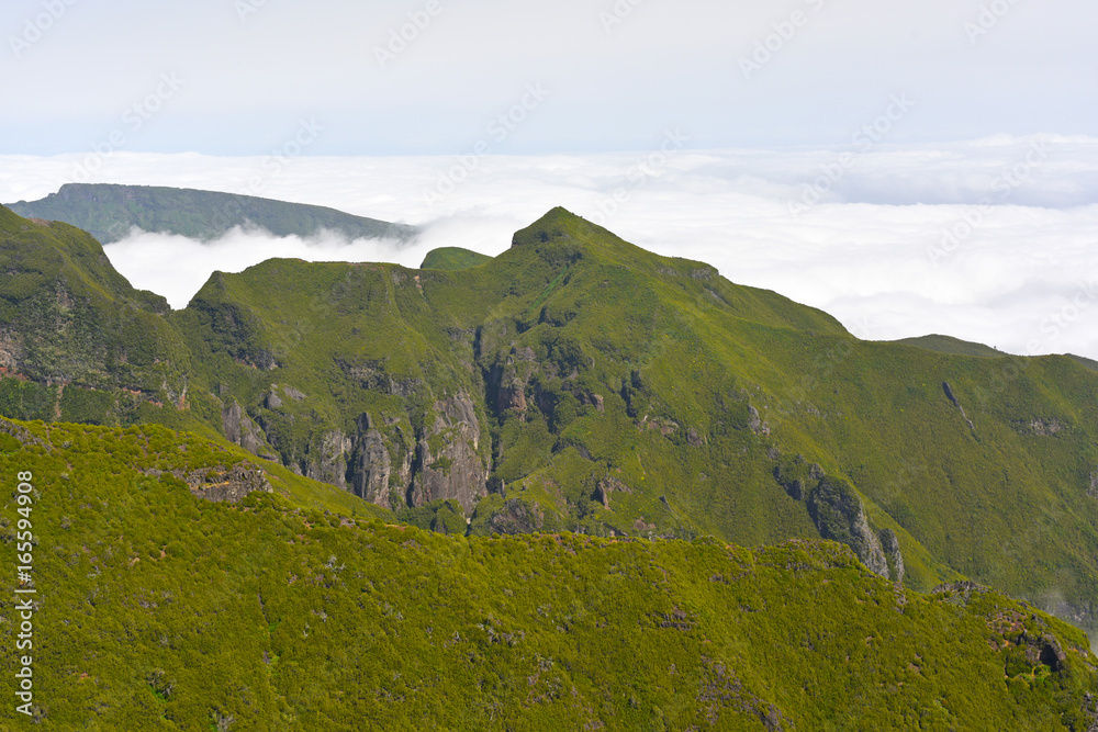 The highest Madeira island mountain Pico Ruivo.