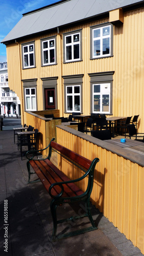traditionelle bunte Häuserfassade in Reykjavik in Island