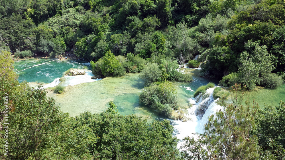 Naklejka premium Waterfalls in the Krka National Park, Sibenik, Croatia