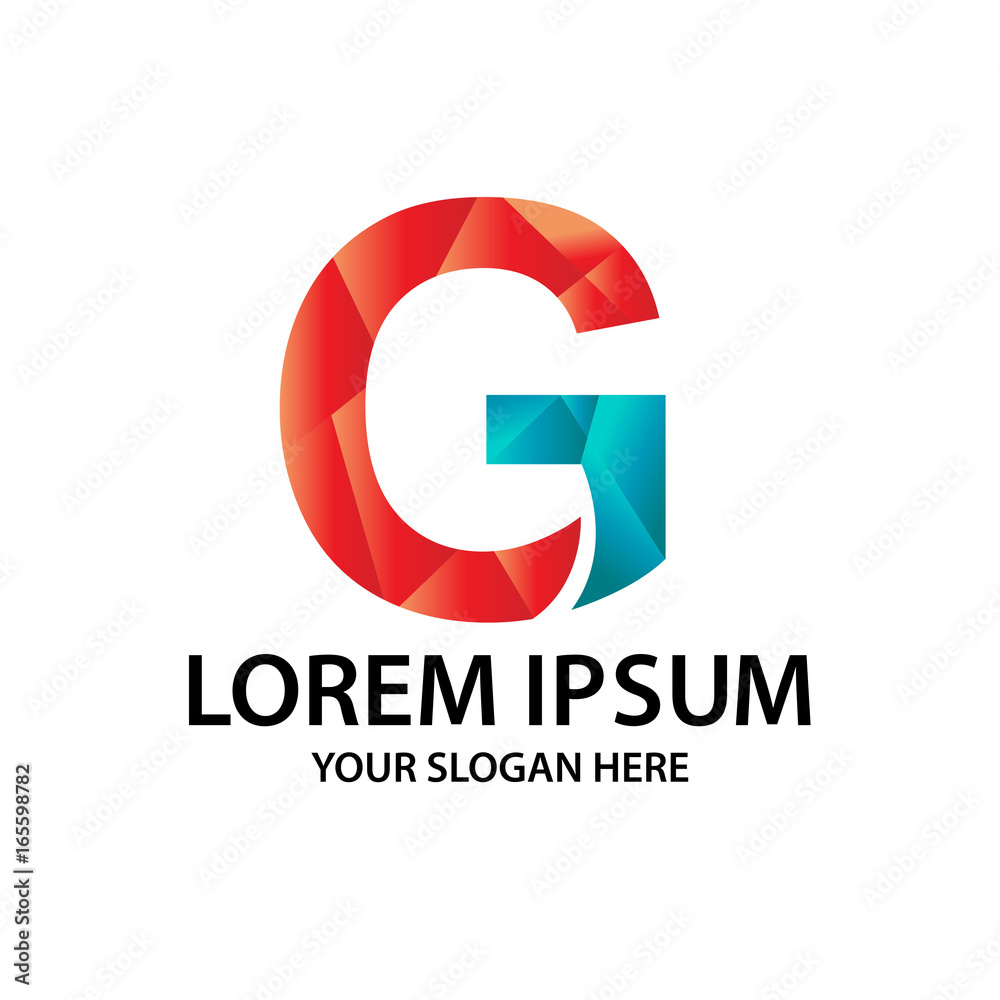 Letter G with polygonal style, logo design, isolated on white background. Letter G with polygonal style, logo design, isolated on white background.