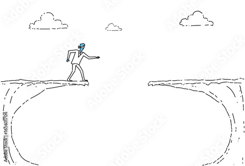 Wallpaper Mural Business Man Blind Walking To Cliff Gap Crisis Risk Concept Vector Illustration Torontodigital.ca