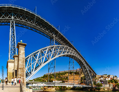 Editorial: 6th June 2017: Porto, Portugal. Beautiful steel bridge of St. Luis panoramic view © 31etc