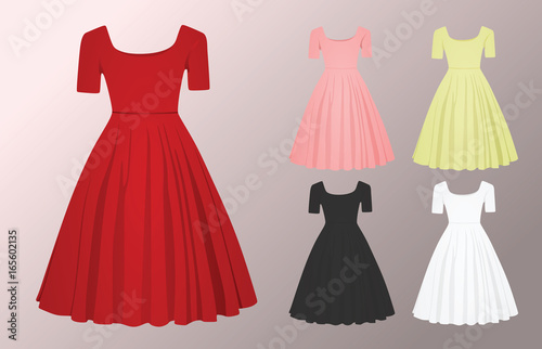 Woman glamour dress. vector illustration