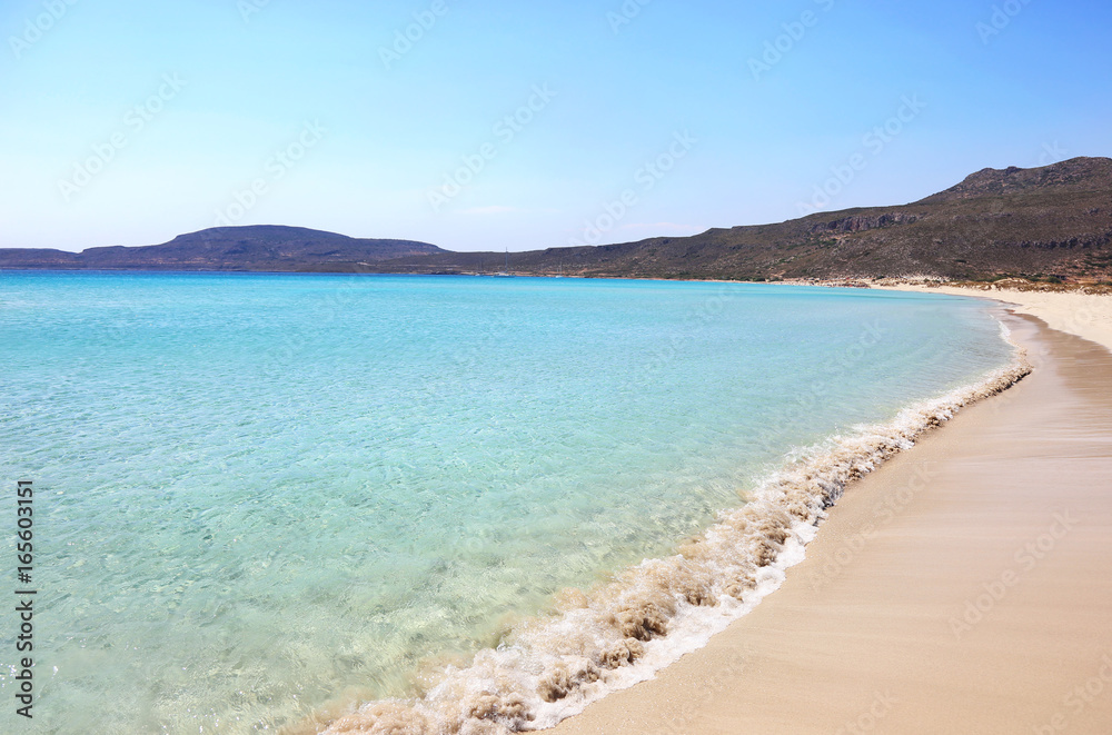 landscape of Simos beach Elafonisos Greece