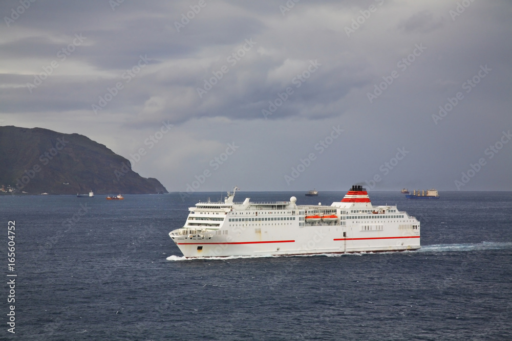 Passenger ship near Santa Cruz de Tenerife. Canary Islands. Spain