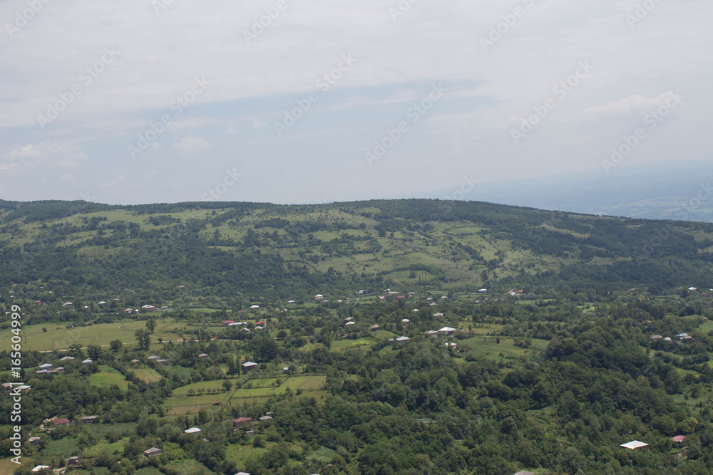 Photo of the nature and countryside from the height in Georgia