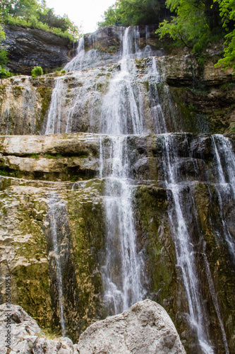 Waterfalls of the river Le H  risson  in the French Jura