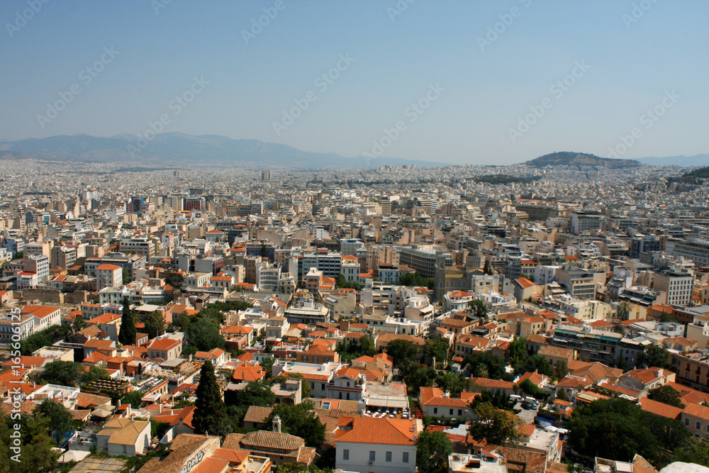 Aerial view of Athens, Greece.