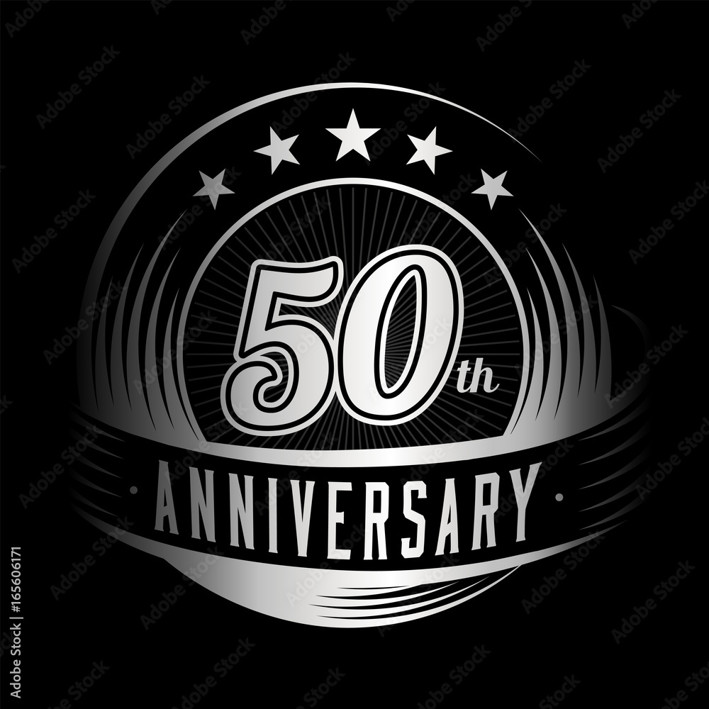 50 years anniversary design template. Vector and illustration. 50th logo.
