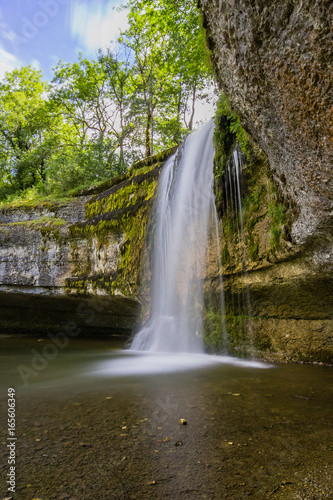 Waterfalls of the river Le H  risson  in the French Jura
